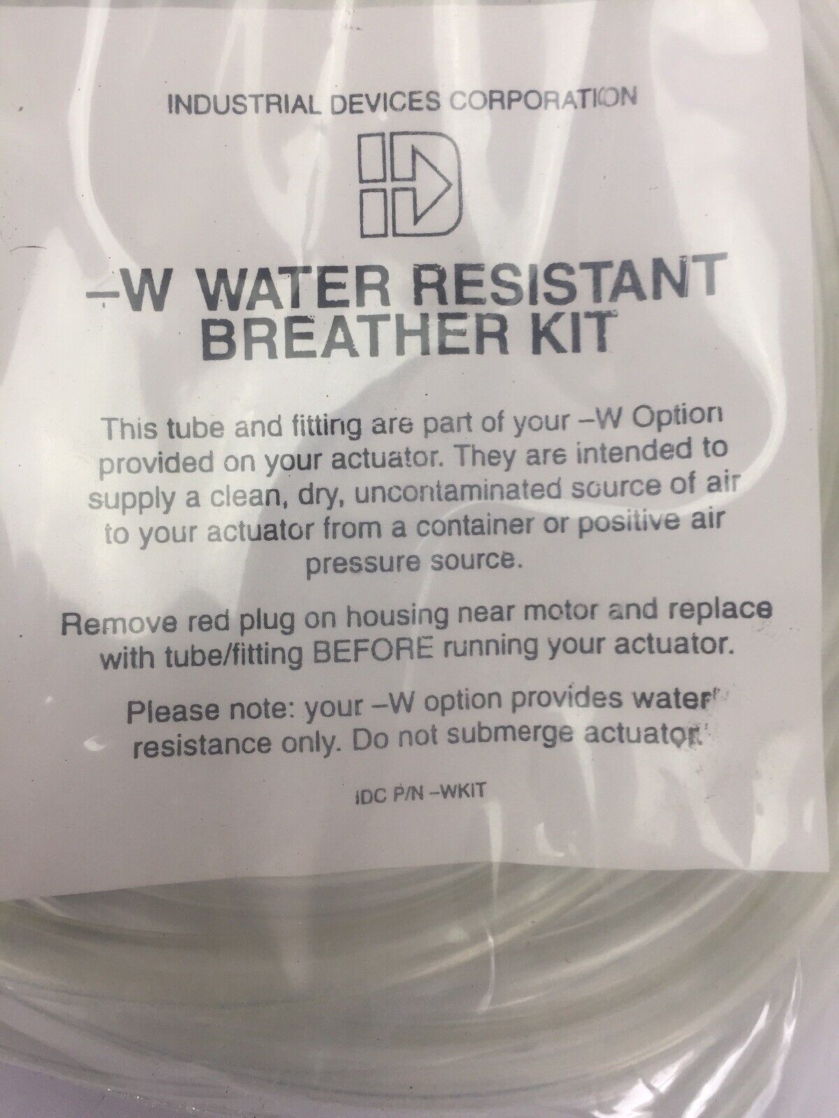 INDUSTRIAL DEVICE CORPORATION WKIT -W WATER RESISTANT BREATHER KIT