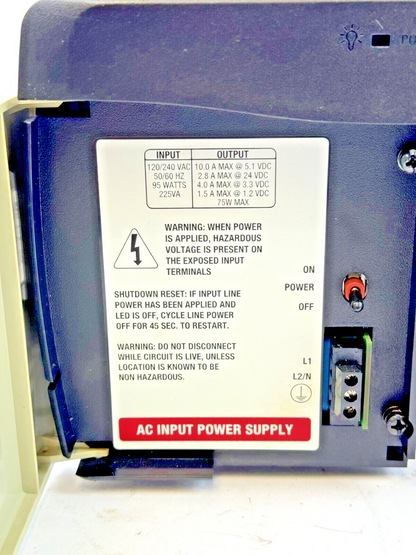 ALLEN-BRADLEY - 1756-PA72/B - CONTROL-LOGIX 10 SLOT 85-265V AC POWER SUPPLY