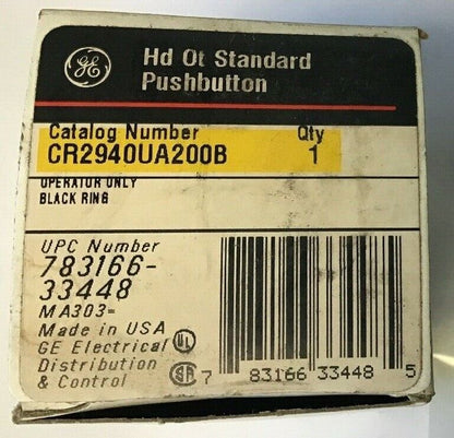 GE STANDARD PUSHBUTTON CR2940UA200B OPERATOR ONLY BLACK RING