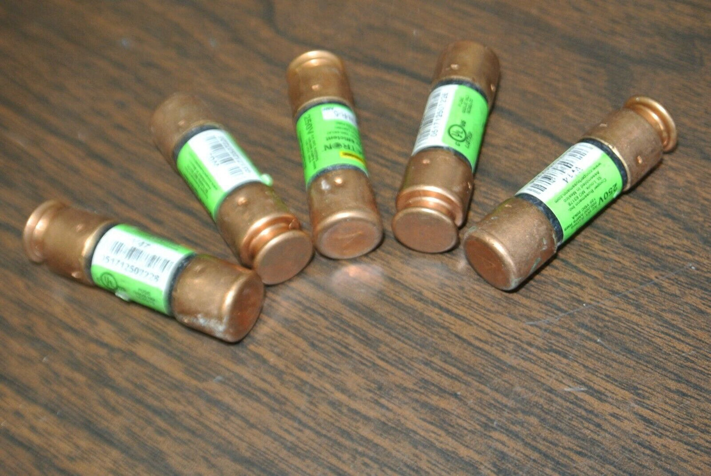 LOT of 5 / BUSSMANN / FRN-R-5 FUSES / 250V / 5A / NEW SURPLUS