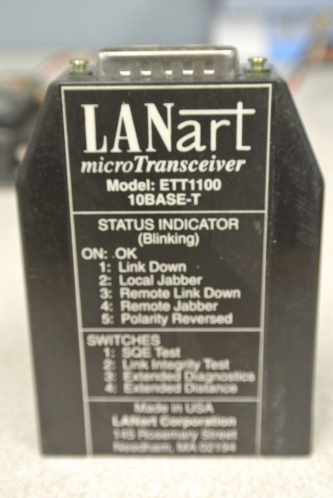 LANart ETT1100 / MICRO TRANSCEIVER 10BASE-T / 10Mb/s / 12V / 0.5A