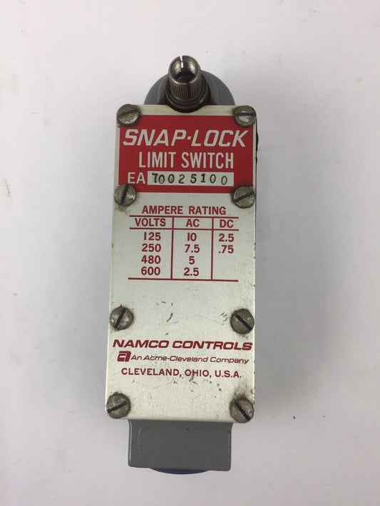NAMCO CONTROL SNAP-LOCK EA70025100 LIMIT SWITCH 600 VAC 250 VDC