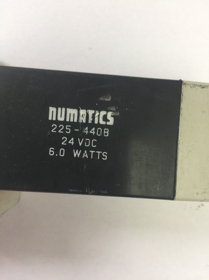 NUMATICS 225-372B 225-440B SOLENOID VALVE 24 VDC 6.0 WATTS 13SS415M000061