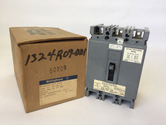 WESTINGHOUSE HFB3035V AB DE-ION CIRCUIT BREAKER 35AMP 600VAC 3POLE 5684D43G38