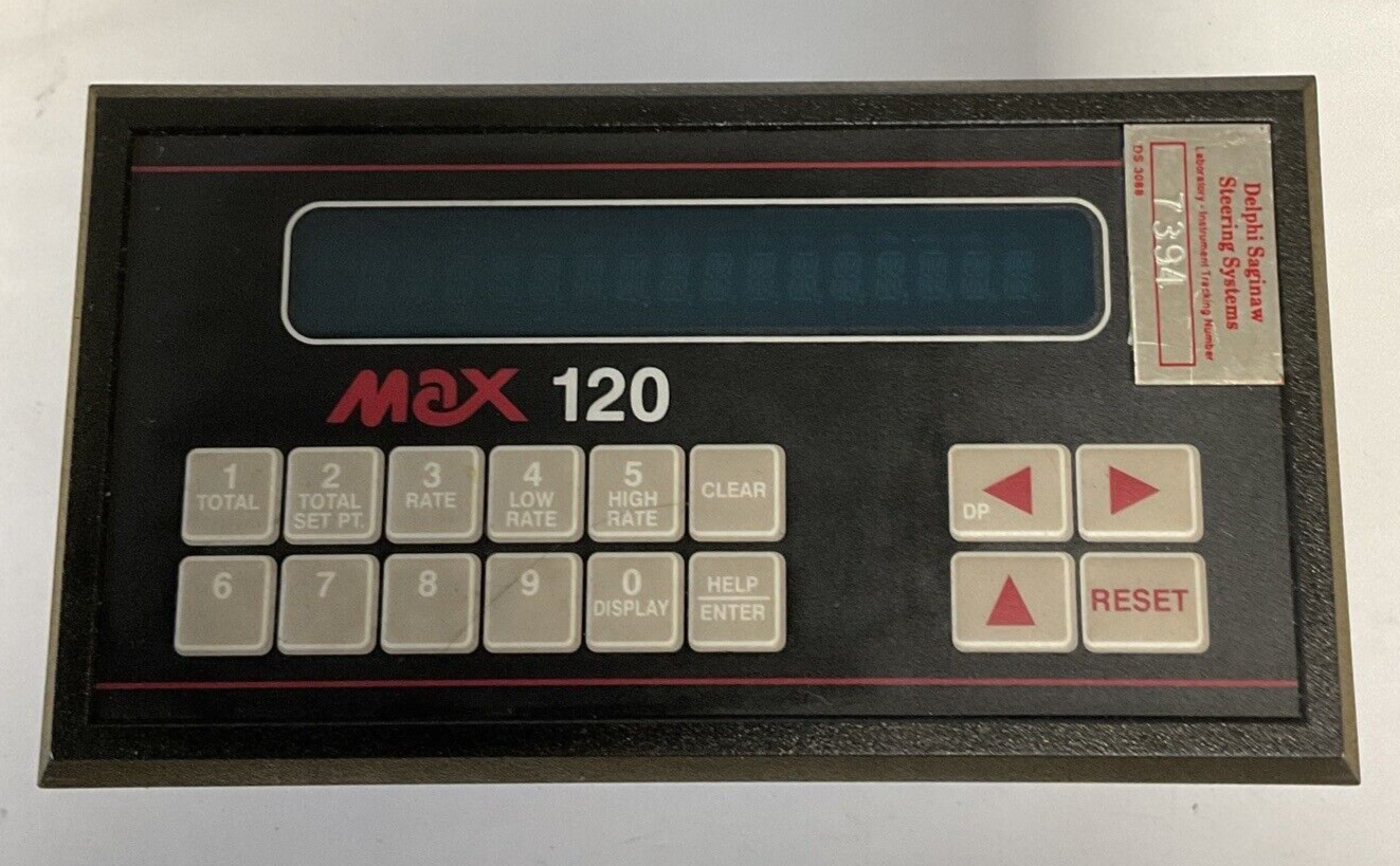 MAX MACHINERY INC 120-200 FLOW INDICATOR CONTROLLER  24VDC 130VAC .4A 50/60HZ