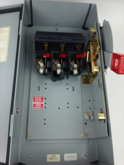 GE THN3361M, SAFETY SWITCH, 30A, 600VAC/250DC, TYPE 1/5/12 ENCLOSURE, MAX H.P.30
