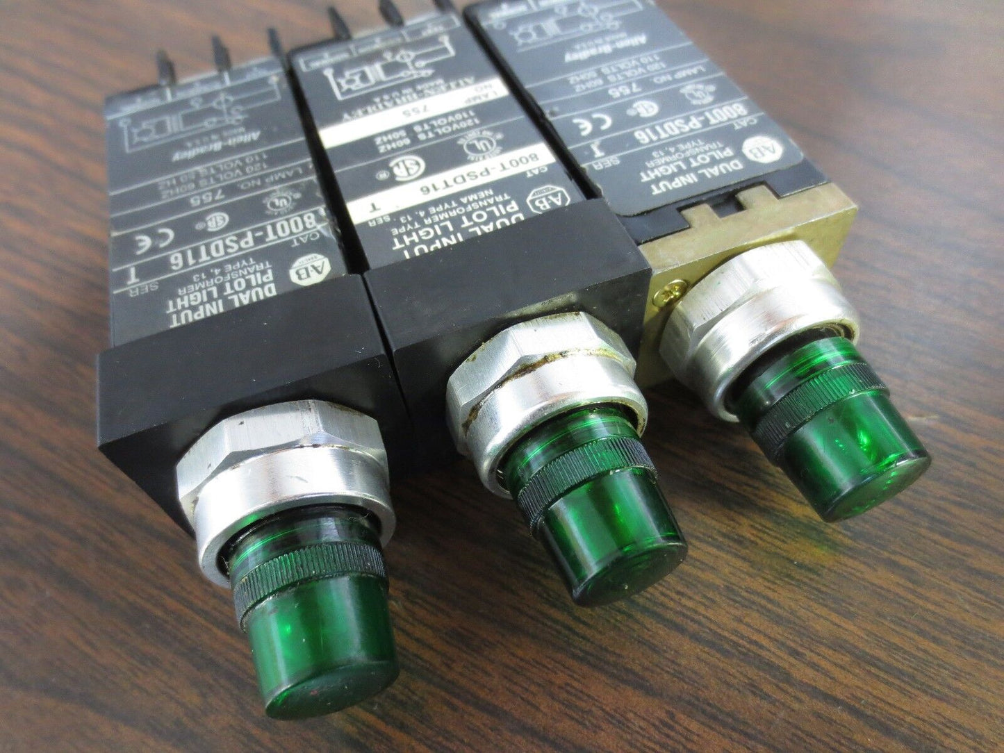ALLEN-BRADLEY 800T-PSDT16 Ser. T DUAL INPUT PILOT LIGHT, GREEN  (EACH)