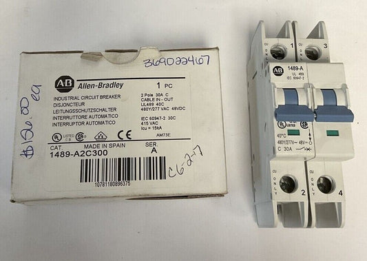 ALLEN BRADLEY 1489-A2C300 CIRCUIT BREAKER 30A 2POLE SER.A