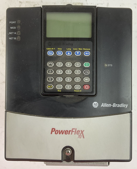 ALLEN BRADLEY 20AD1P1A0AYNANC0 AC DRIVE FIRMWARE NO. 3.003 SER A OUTPUT 0-460VAC