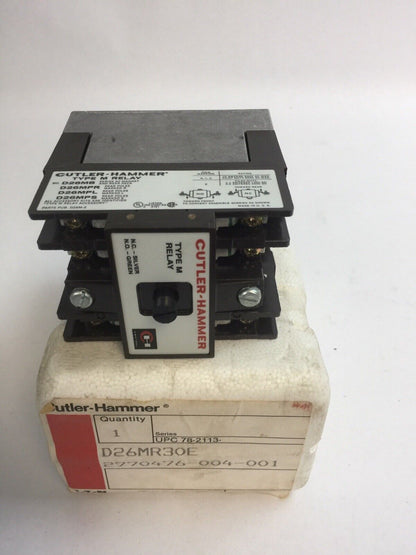 CUTLER HAMMER D26MR30E TYPE "M" RELAY 3NO 0NC COIL 208V 60CY 9-1989-9