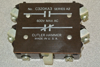 CUTLER-HAMMER C320KA3 AUXILIARY CONTACT / N.O., N.C. / SIZE 1 / 600VAC