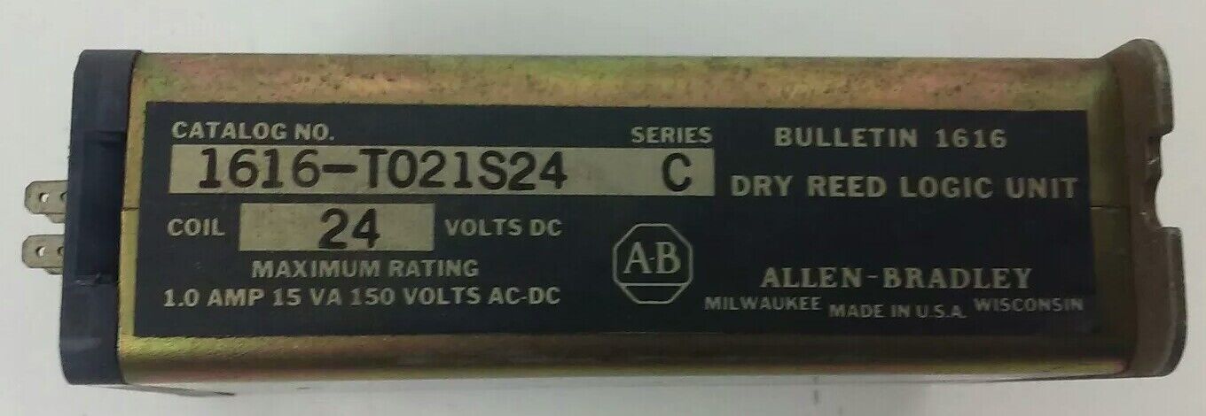 ALLEN BRADLEY, 1616-T021S24, SER. C, DRY REED LOGIC UNIT,24VDC,1A,15VA,150VAC/DC