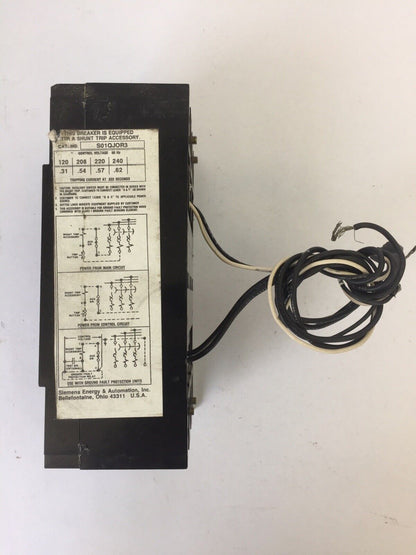 SIEMENS QJ23B225 CIRCUIT BREAKER 240VAC 225AMP 3POLE W/ S01QJOR3 SHUNT TRIP