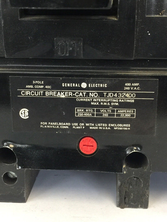 GE TJD432400 CIRCUIT BREAKER 240 VAC 400 AMP 3 POLE