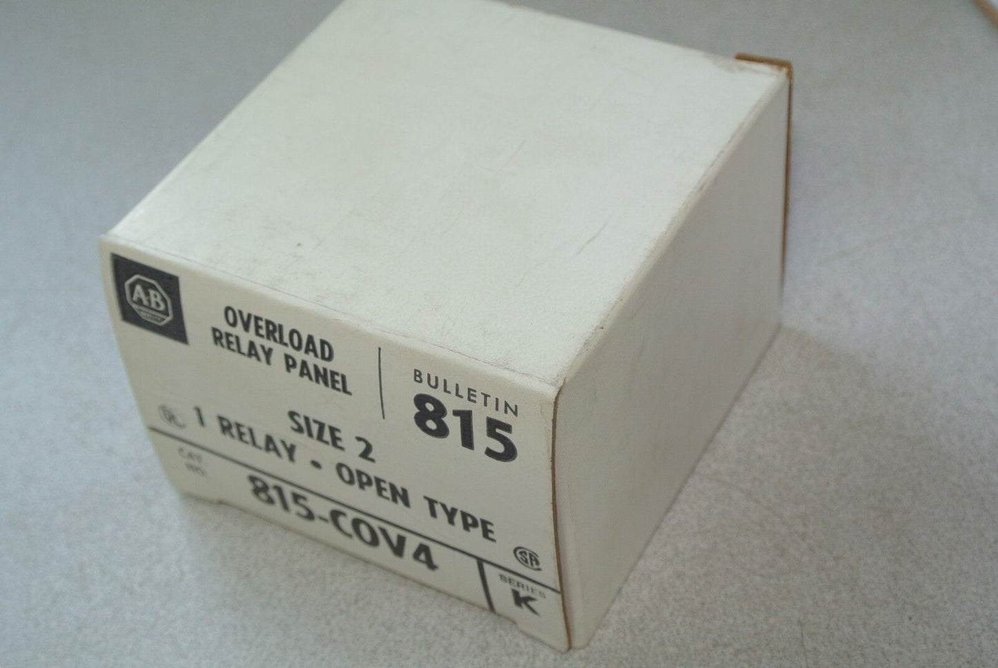 ALLEN-BRADLEY 815-COV4 SIZE 2 OVERLOAD RELAY PANEL, OPEN TYPE - NEW SURPLUS