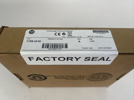 ALLEN BRADLEY 1756-IA16 CONTOL LOGIX 16PT D/I MODULE SER A FW 3.003