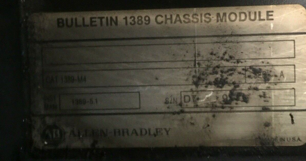 ALLEN BRADLEY 1389-M4 SER A BULLETIN 1389 CHASSIS MODULE INST MAN 1389 5.1