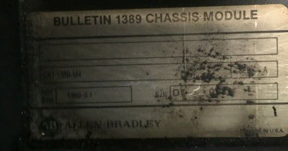 ALLEN BRADLEY 1389-M4 SER A BULLETIN 1389 CHASSIS MODULE INST MAN 1389 5.1