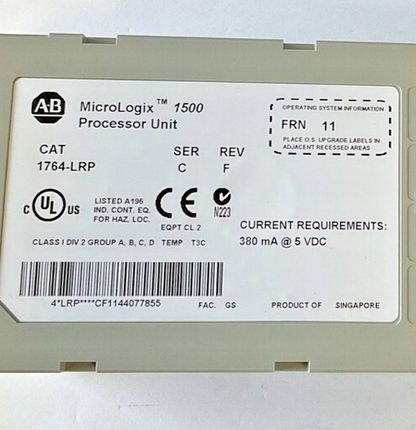ALLEN BRADLEY 1764-LRP PROCESSOR UNIT SER.C REV.F FRN.11 5VDC