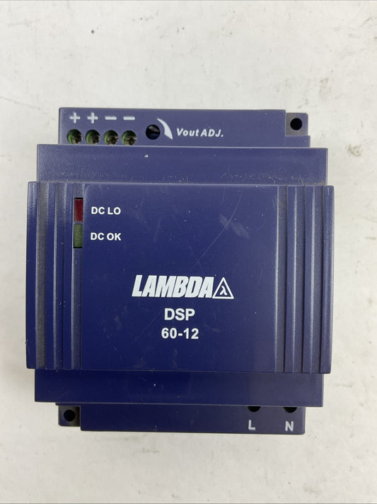 LAMBDA DSP60-12 OUTPUT 12VDC 54W INPUT 100-240VAC 1500mA POWER SUPPLY