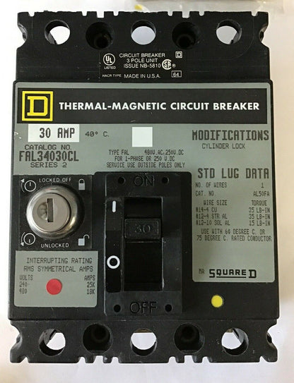 SQUARE D FAL340030CLF7 THERMAL MAGNETIC CIRCUIT BREAKER SERIES 2