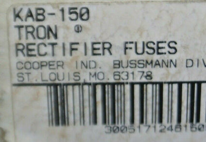 BOX of 5 / BUSSMANN / TRON KAB150 RECTIFIER FUSE / 250V / 150A / NEW SURPLUS