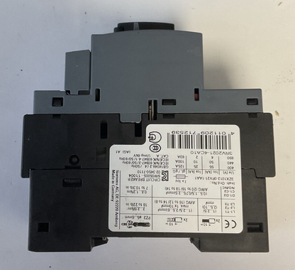 SIEMENS 3RV2021-4CA10 MANUAL MOTOR STARTER