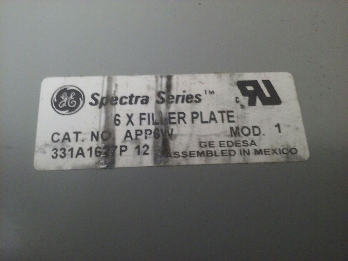 GENERAL ELECTRIC SPECTRA SERIES APP6W FILLER PLATE 35''x 8 1/4''