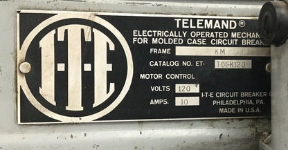 I-T-E T01-K120 MOTOR OPERATOR FRAME KM 120V 10A