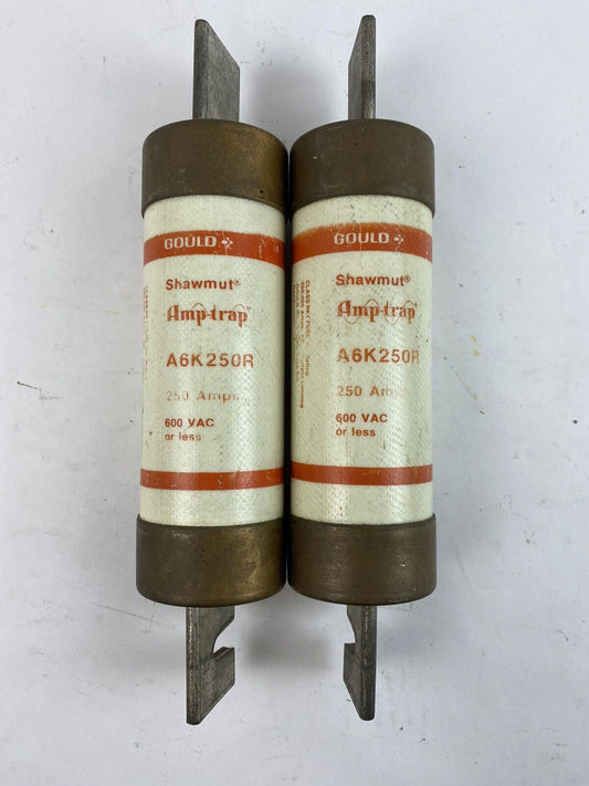 Gould Shawmut Amp-trap A6K250R 250A 600V Fuse "Lot of 2"