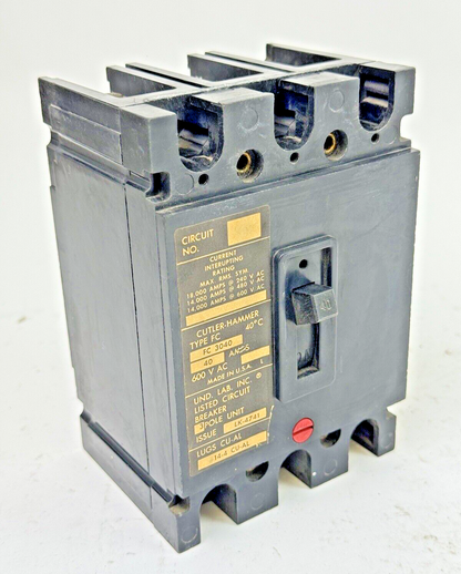 CUTLER-HAMMER - FC3040 - CIRCUIT BREAKER - 40A/ 600 VAC/ 3 POLE