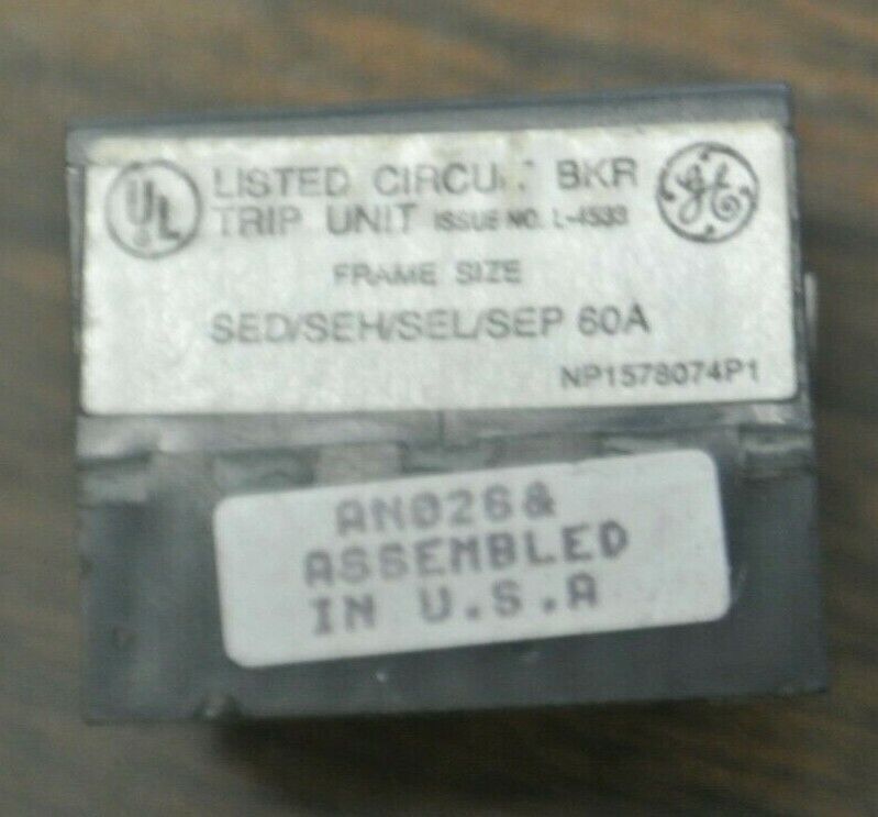 GE SRPE50A 50A TRIP UNIT for CIRCUIT BREAKER FRAME SIZES SED / SEH / SEL / SEP
