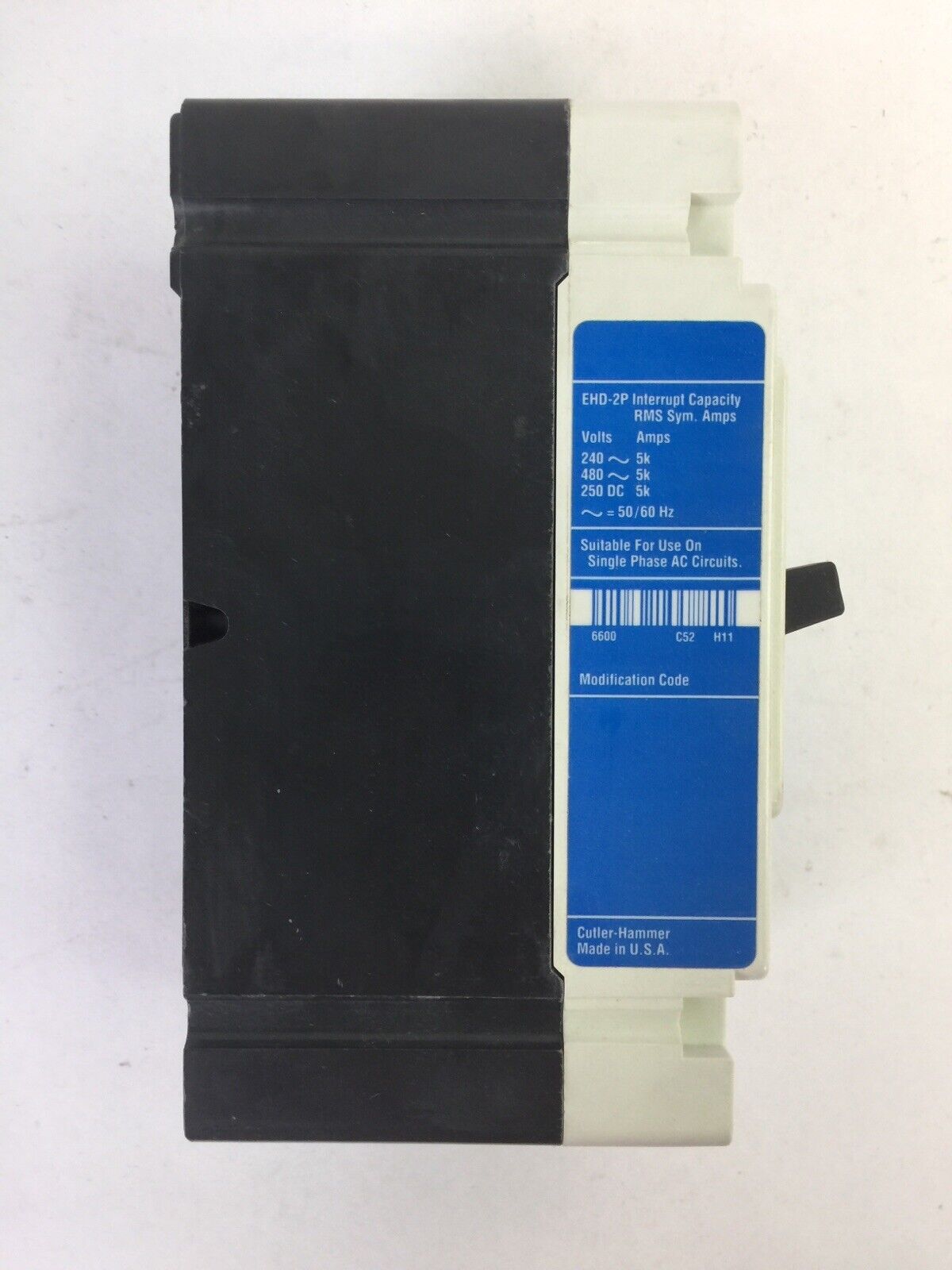 CUTLER HAMMER EHD2010L CIRCUIT BREAKER 10AMP 480VAC 250VDC 2POLE SER C