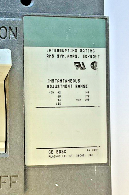 GENERAL ELECTRIC TEC36015 CIRCUIT BREAKER 15A 600VAC 3POLE