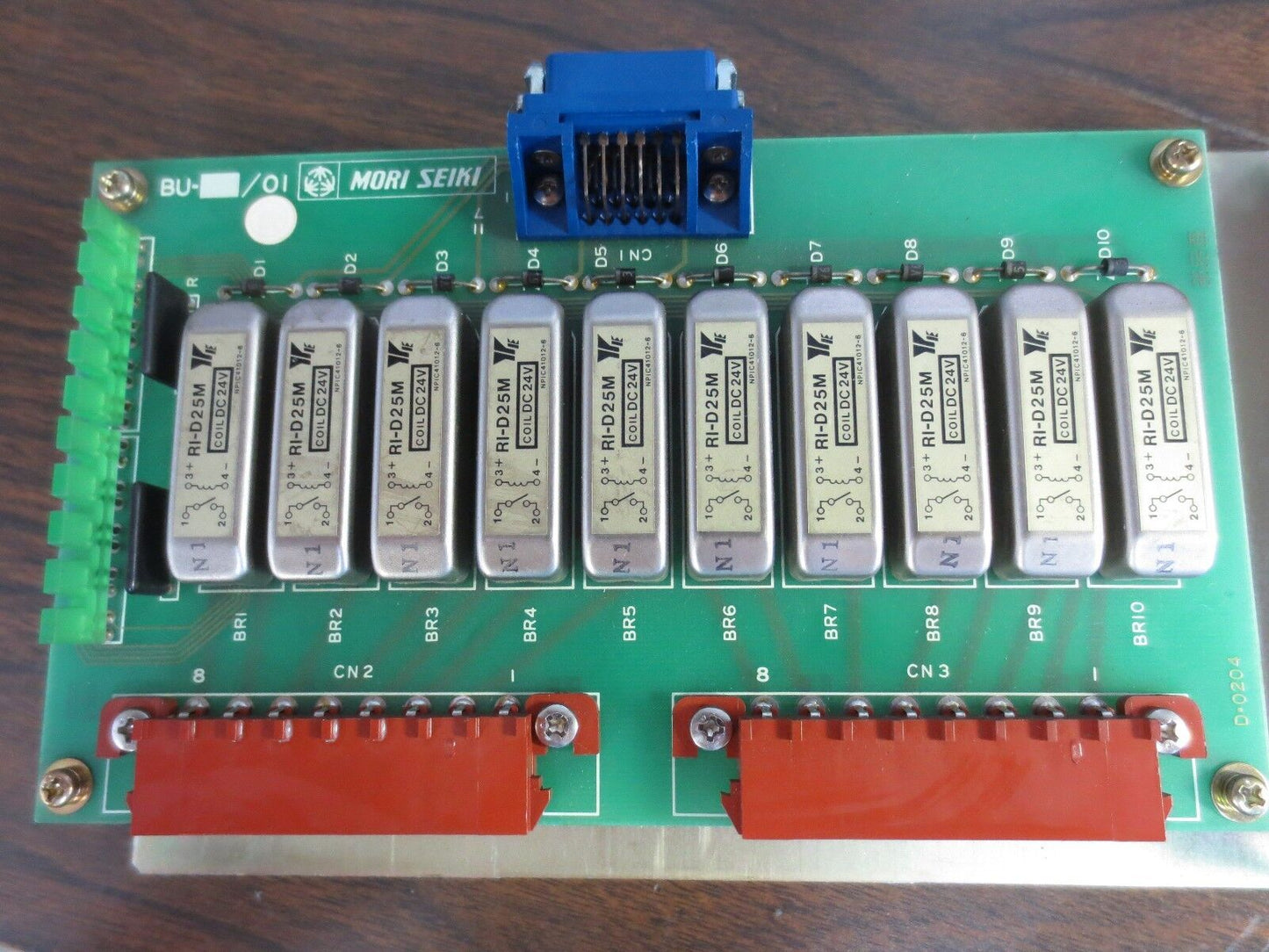 MORI SEIKI D-0204 BU-/01 BU4 BU5 PCB CIRCUIT BOARDS (2) RELAY CONTROL ASSEMBLY