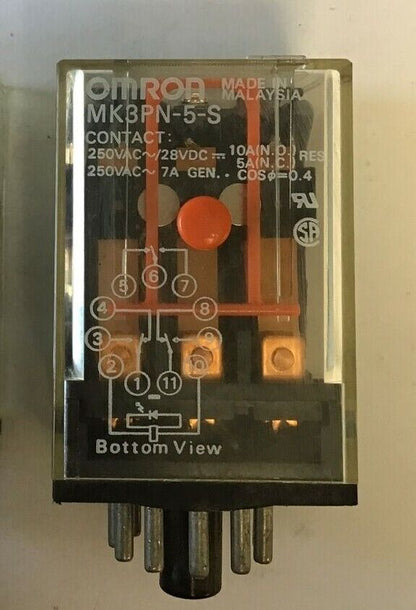 OMRON MK3PN-5-S RELAY 250VAC/28VDC 10A ***LOTOF2***