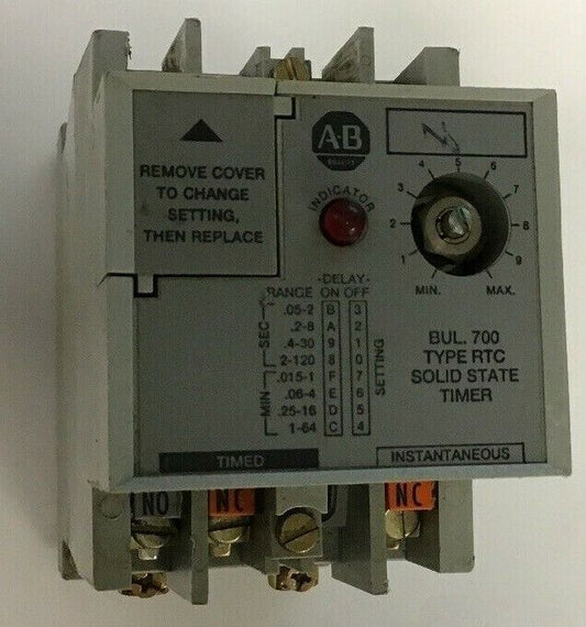 ALLEN BRADLEY 700-RTC11110U1 TIMING RELAY SER.A 110/120VAC 50/60HZ  120VDC