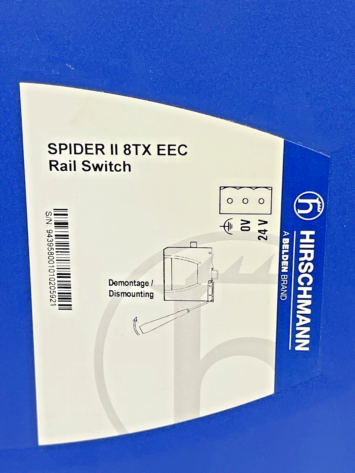 HIRSCHMANN - SPIDER II 8TX EEC - RAIL SWITCH - 8 PORT, 24VDC, 10/100 BASE TX + 2