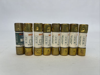 RELIANCE/BRUSH KON10 ONE TIME CLASS K5 FUSE 10AMP 250VAC (LOT OF 8)