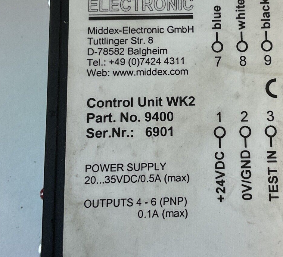 MIDDEX ELECTRONIC 9400 POWER SUPPLY 35VDC 0.5A WK2