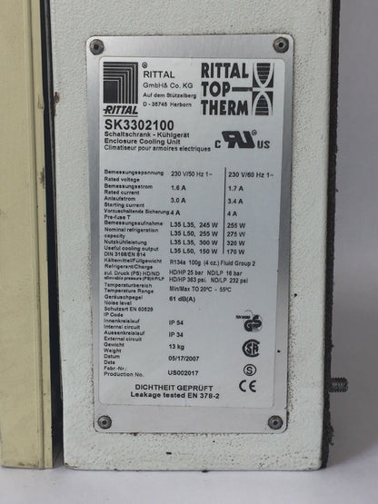 RITTAL SK3302100 ENCLOSURE COOLING UNIT 230V 60HZ