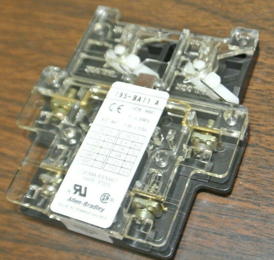 LOT of 3 / ALLEN-BRADLEY 195-BA11 AUXILIARY SWITCH / AUX. CONTACT / NEW SURPLUS