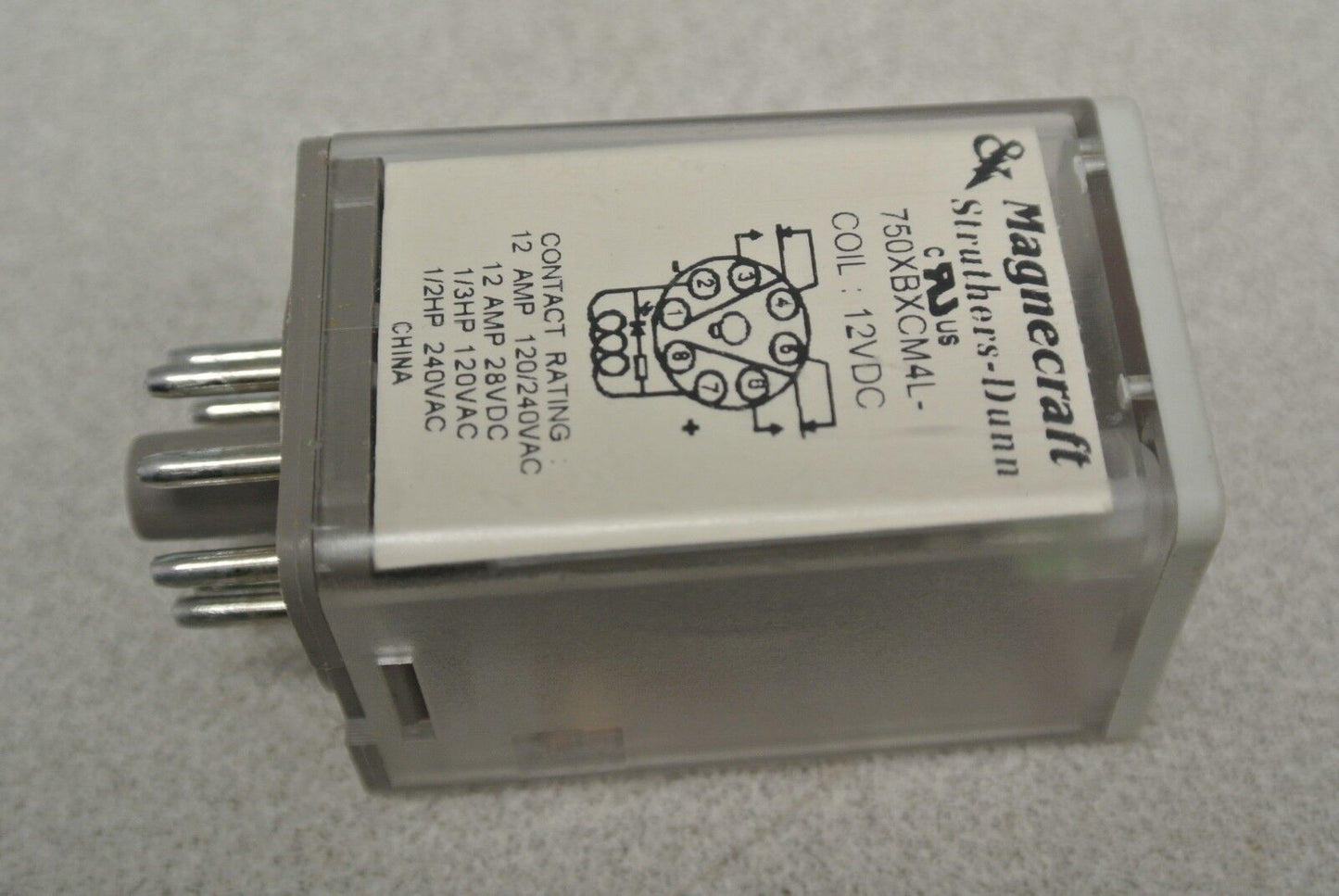 MAGNECRAFT 750XBXCM4L RELAY / 12A @ 120/240VAC / 12A @ 28VDC / NEW SURPLUS