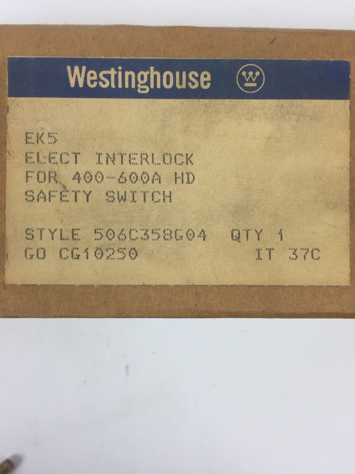 WESTINGHOUSE EK5 ELECT INTERLOCK FOR 400-600A KD SAFETY SWITCH