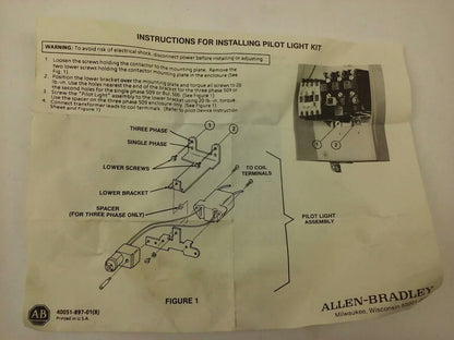 ALLEN BRADLEY 599-PL00D SER. A, PILOT LIGHT, 120VAC, NEMA SIZE 00, W/ X-227809