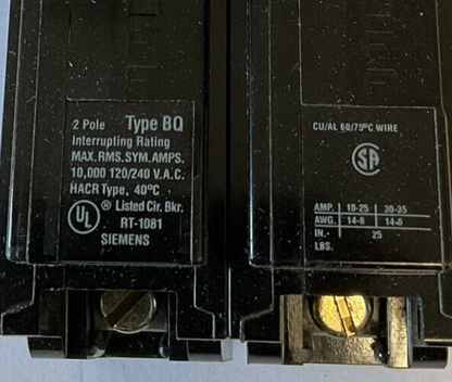 ITE BQ2B010L CIRCUIT BREAKER 10AMP 2POLE 120/240VAC TYPE BQ***LOTOF3***