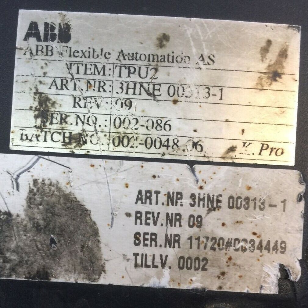 ABB FLEXIBLE AUTOMATION AS TPU2 ART.NR 3HNE 00313-1 REV 09 TEACH PENDANT