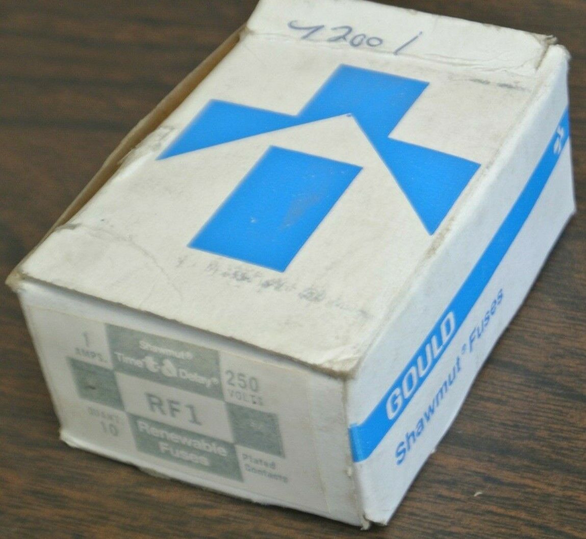 BOX of 10 / GOULD-SHAWMUT RF1 RENEWABLE FUSE 1A / 250V / NEW SURPLUS