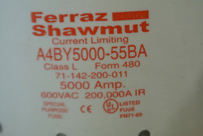 FERRAZ-SHAWMUT A4BY5000-55BA FUSE / 5000A / 600V / NEW SURPLUS