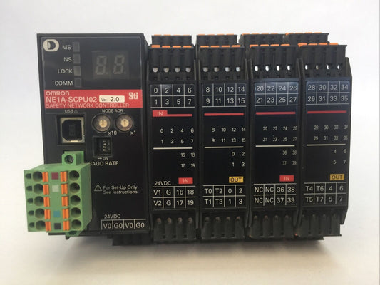 OMRON NE1A-SCPU02 SAFETY NETWORK CONTROLLER 8 OUTPUT 24VDC 0.5A 40 INPUT 24VDC